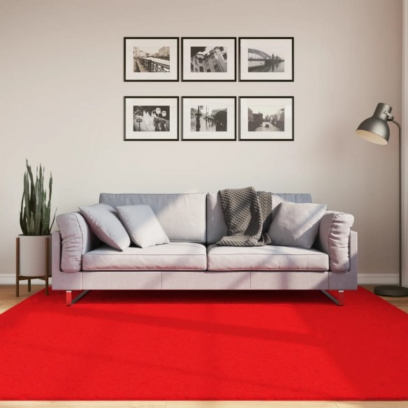 Tapis OVIEDO à poils courts rouge 200x200 cm