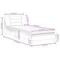 Lit avec matelas marron foncé 90x200 cm tissu