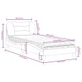 Lit avec matelas gris foncé 80x200 cm tissu