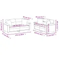 Ensemble de canapés 2 pcs avec coussins gris similicuir