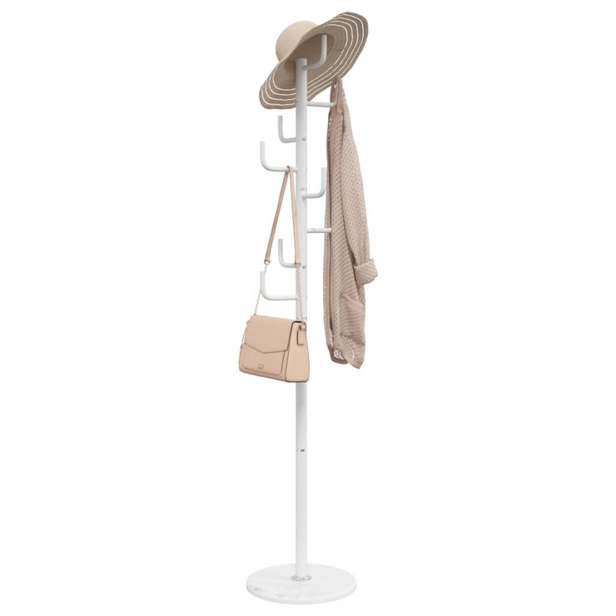 Porte-manteau blanc 183 cm fer enduit de poudre