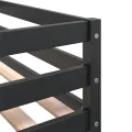 Lit superposé avec rideaux bleu 90x200 cm bois pin massif