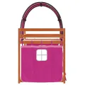 Lit superposé avec rideaux rose 75x190 cm bois pin massif