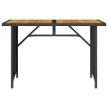 Table de jardin et dessus en bois noir 110x68x70 cm poly rotin