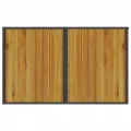 Table de jardin et dessus en bois noir 110x68x70 cm poly rotin