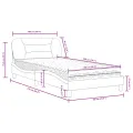 Lit avec matelas marron foncé 100x200 cm tissu