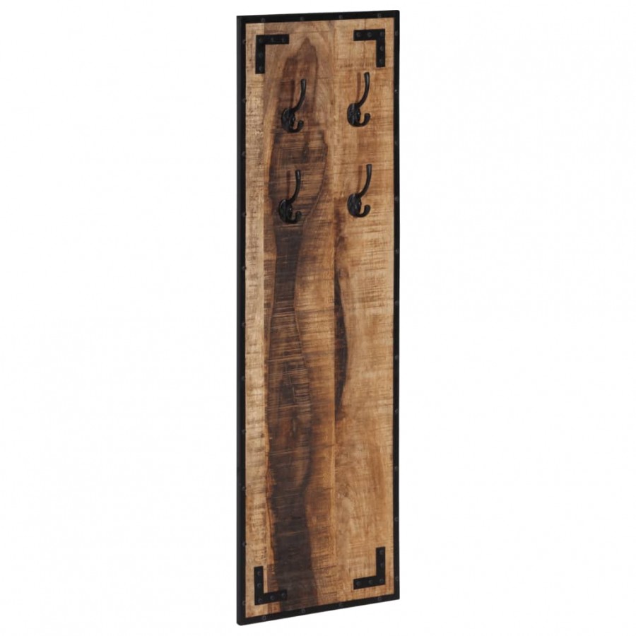 Porte-manteau 35x8x110 cm bois de manguier massif brut