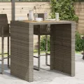 Table de jardin et dessus en bois d'acacia gris résine tressée