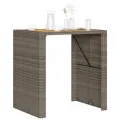 Table de jardin et dessus en bois d'acacia gris résine tressée