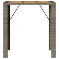 Table de jardin et dessus en bois d'acacia gris résine tressée