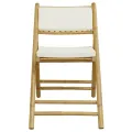 Chaises de bistro pliantes lot de 2 et coussins blanc crème