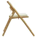 Chaises de bistro pliantes lot de 2 et coussins blanc crème