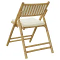 Chaises de bistro pliantes lot de 2 et coussins blanc crème
