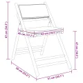 Chaises de bistro pliantes lot de 2 et coussins blanc crème