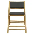 Chaises de bistro pliantes lot de 2 coussins gris foncé bambou