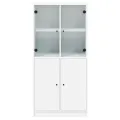 Buffet haut avec portes blanc 68x37x142 cm bois d'ingénierie