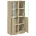 Buffet haut avec portes chêne sonoma bois d'ingénierie