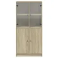 Buffet haut avec portes chêne sonoma bois d'ingénierie