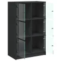 Buffet haut avec portes noir 68x37x109 cm bois d'ingénierie