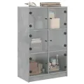Buffet haut avec portes gris béton 68x37x109 cm bois ingénierie