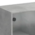 Buffet haut avec portes gris béton 68x37x109 cm bois ingénierie