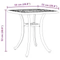 Table de jardin bronze 53x53x53 cm aluminium coulé