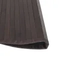 Tapis rond marron foncé 100 cm bambou