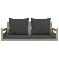 Balancelle avec coussins gris 109x62x40 cm résine tressée