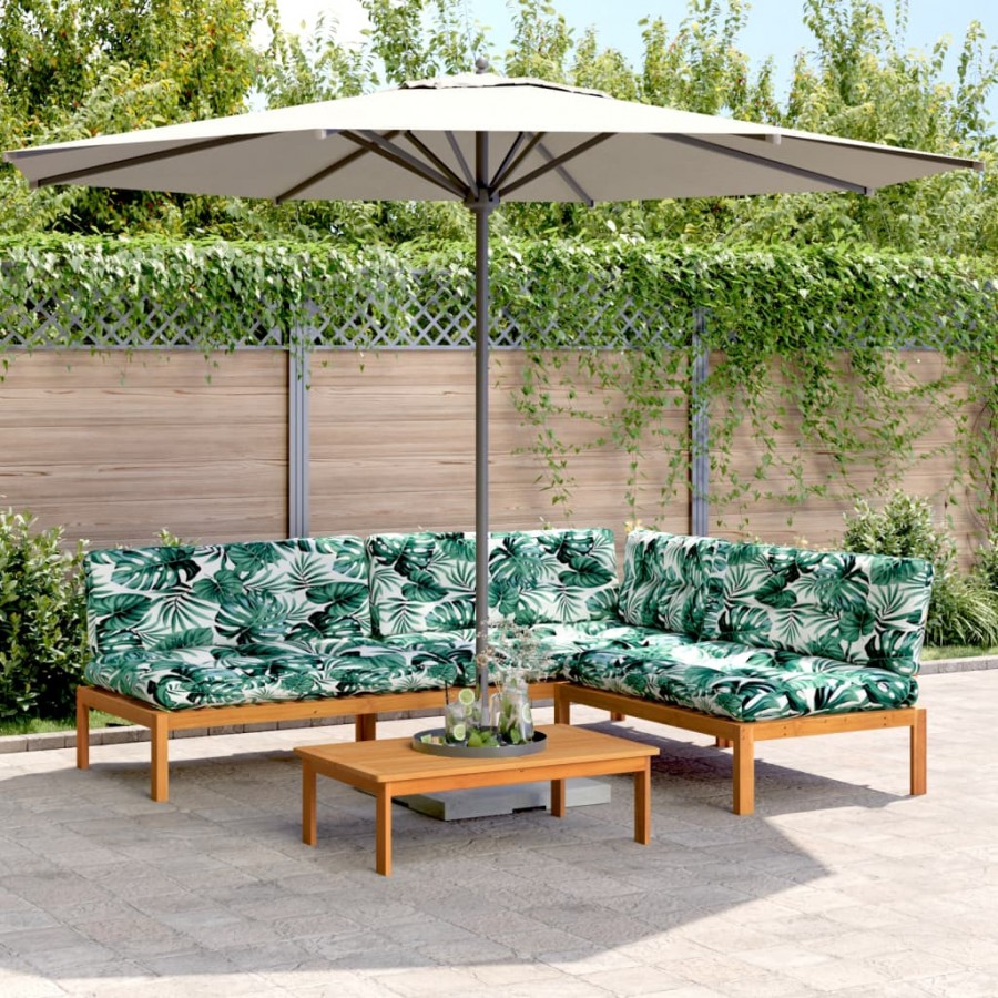 Salon palette de jardin avec coussins 4pcs bois d'acacia massif