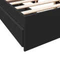 Cadre de lit avec tiroirs noir 135x190 cm bois d'ingénierie