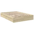 Cadre de lit et tiroirs chêne sonoma 140x190 cm bois ingénierie