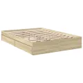Cadre de lit et tiroirs chêne sonoma 140x190 cm bois ingénierie