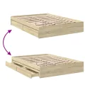 Cadre de lit et tiroirs chêne sonoma 140x190 cm bois ingénierie