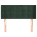 Tête de lit avec oreilles Vert foncé 93x16x78/88 cm Velours