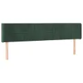 Tête de lit avec oreilles Vert foncé 163x16x78/88 cm Velours