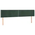 Tête de lit avec oreilles Vert foncé 183x16x78/88 cm Velours