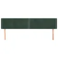 Tête de lit avec oreilles Vert foncé 183x16x78/88 cm Velours