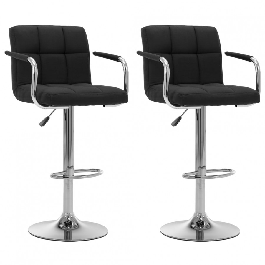 Chaises de bar lot de 2 noir tissu