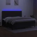 cadre de lit et matelas et LED Noir 200x200 cm Tissu