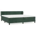 cadre de lit et matelas Vert foncé 200x200cm Velours