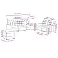 Ensemble de canapés 3 pcs avec coussins taupe tissu
