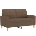 Ensemble de canapés 2 pcs avec coussins marron tissu