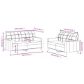 Ensemble de canapés 2 pcs avec coussins marron tissu