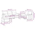 Ensemble de canapés 3 pcs coussins gris clair tissu