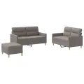 Ensemble de canapés 3 pcs avec coussins Taupe Tissu