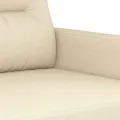 Ensemble de canapés 2 pcs avec coussins crème tissu