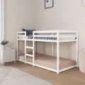 Lit superposé sans matelas blanc 90x200 cm bois de pin massif