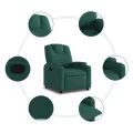 Fauteuil inclinable Vert foncé Tissu