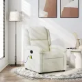 Fauteuil de massage inclinable crème velours