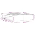 Cadre de lit sans matelas gris béton 140x200 cm